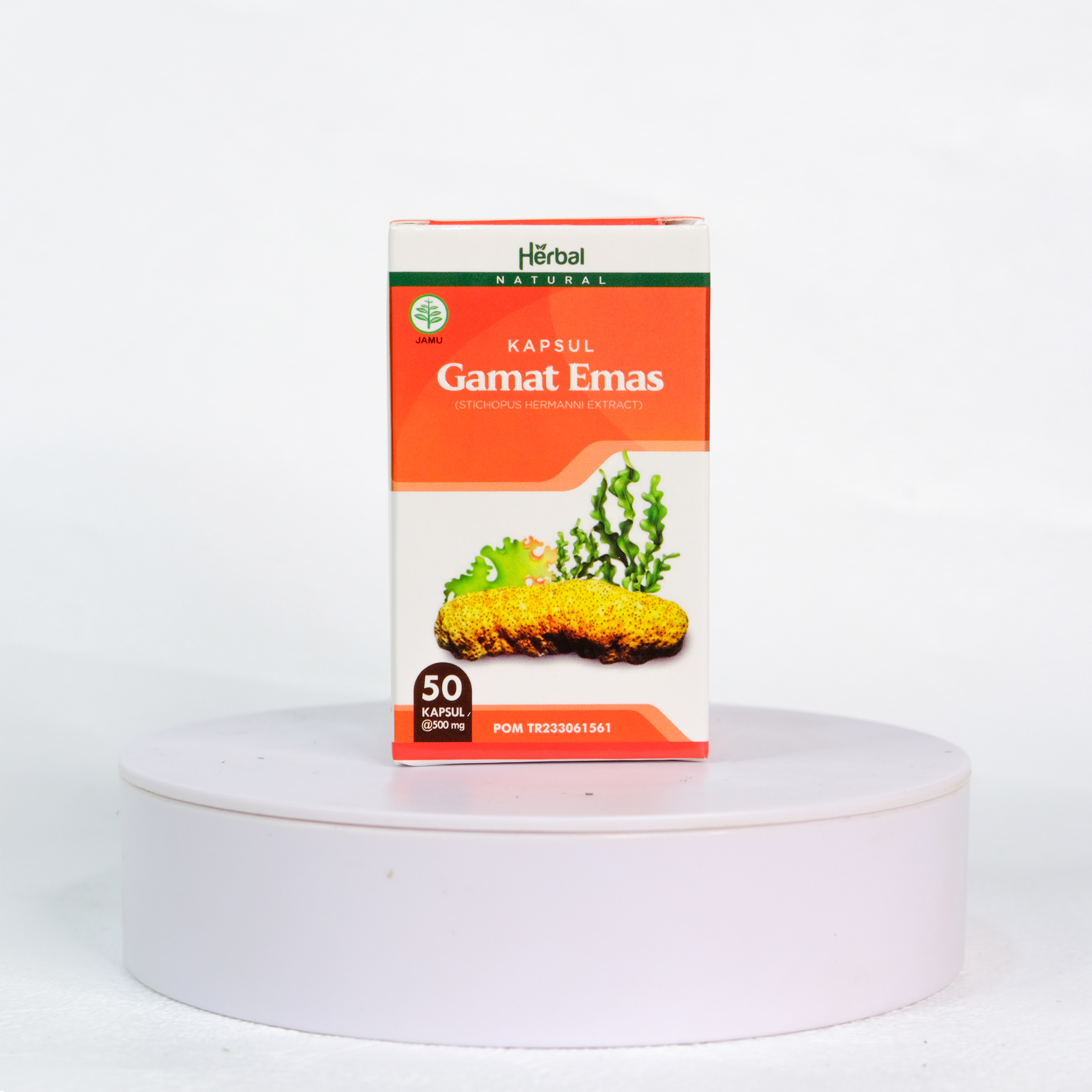 Kapsul Gamat Emas 1 botol isi 50 kapsul suplemen ekstrak teripang emas Halal BPOM