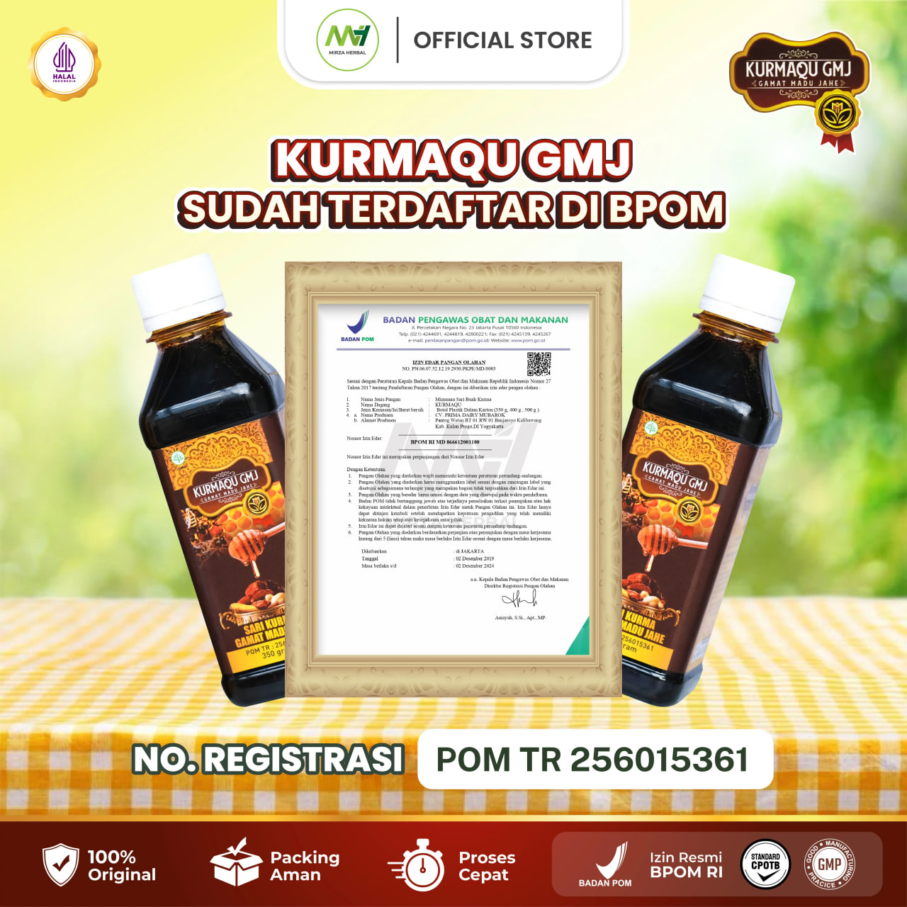 KurmaQu GMJ Sari Kurma Gamat Madu Jahe Asli 100% Original Aman Sudah Halal MUI dan BPOM 5