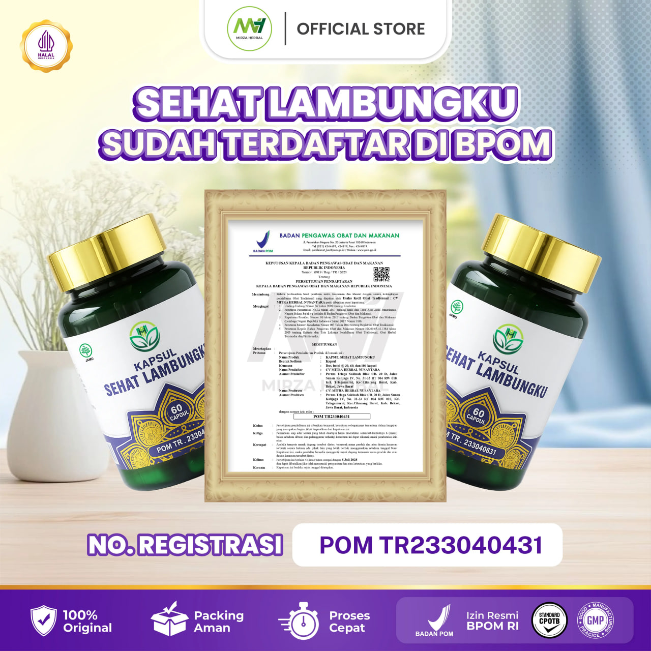 Kapsul Sehat Lambung Original 100% Asli Untuk Lambung Aman Sudah HALAL BPOM Isi 60 Kapsul 5